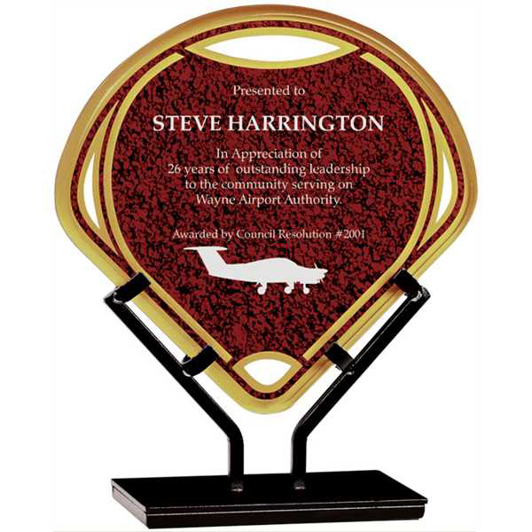 Picture of 8 1/2" Red Infinity Fan Acrylic with Iron Stand