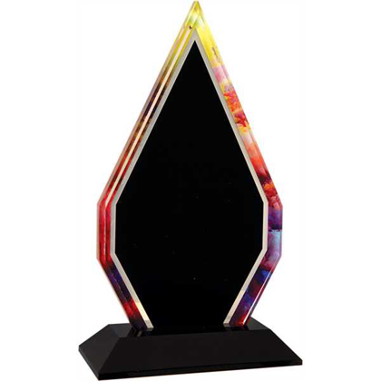 Picture of 8" Watercolor Diamond Acrylic with Black Base