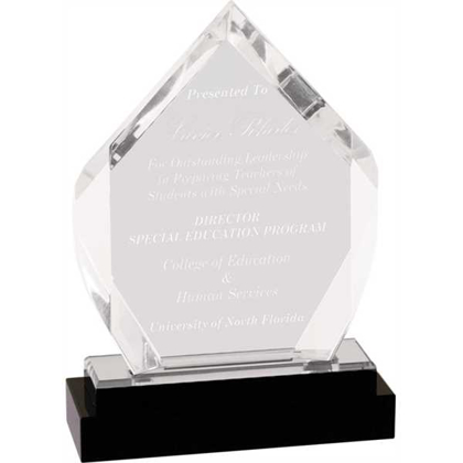 Picture of 7" Silver Fusion Diamond Impress Acrylic with Black Glass Base