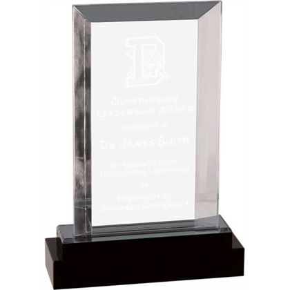 Picture of 7" Silver Fusion Rectangle Impress Acrylic with Black Crystal Base