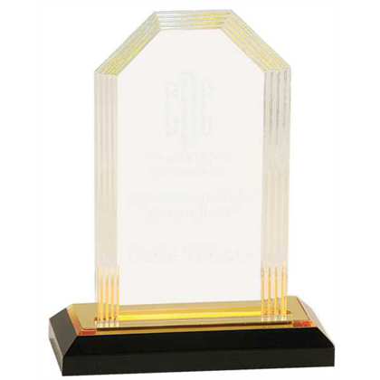 Picture of 7" Gold Step Clipped Corner Impress Acrylic