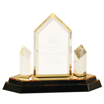 Picture of 8 1/4" Gold Jewel Tower Impress Acrylic