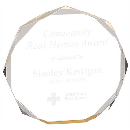 Picture of 7" Green Marble Octagon Acrylic Award