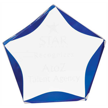 Picture of 7" Clear/Blue Luminary Star Acrylic