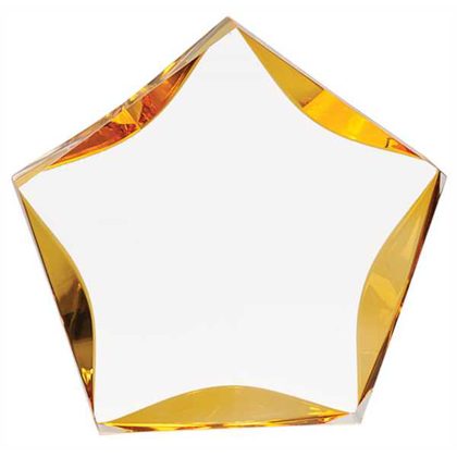 Picture of 7" Clear/Gold Luminary Star Acrylic