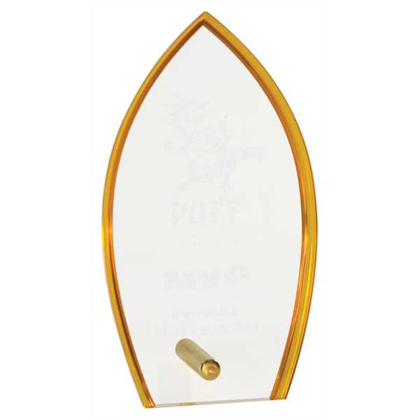 Picture of 7" Clear/Gold Spire Silhouette Acrylic with Gold Pin