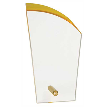 Picture of 7" Clear/Gold Deco Silhouette Acrylic with Gold Pin