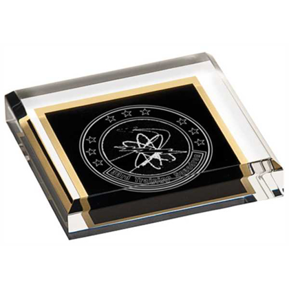 Picture of 3 3/4" x 3 3/4" Black Acrylic Paperweight