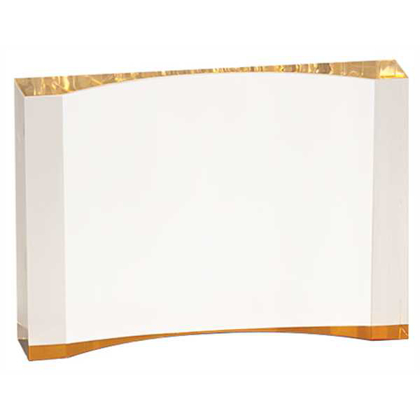 Picture of 5" x 3 1/2" Gold 1" Thick Acrylic Crescent