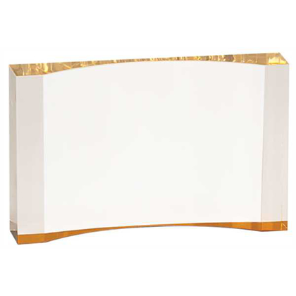 Picture of 7" x 4 1/2" Gold 1" Thick Acrylic Crescent