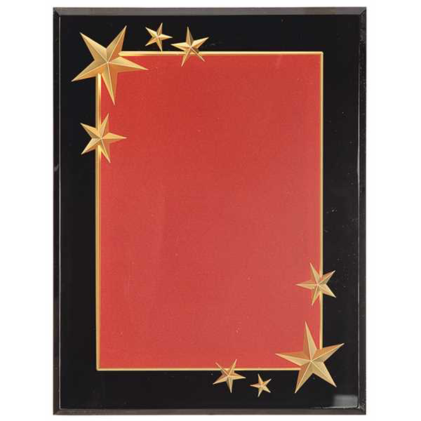 Picture of 7 x 9 Burgundy Carved Star Acrylic Plaque