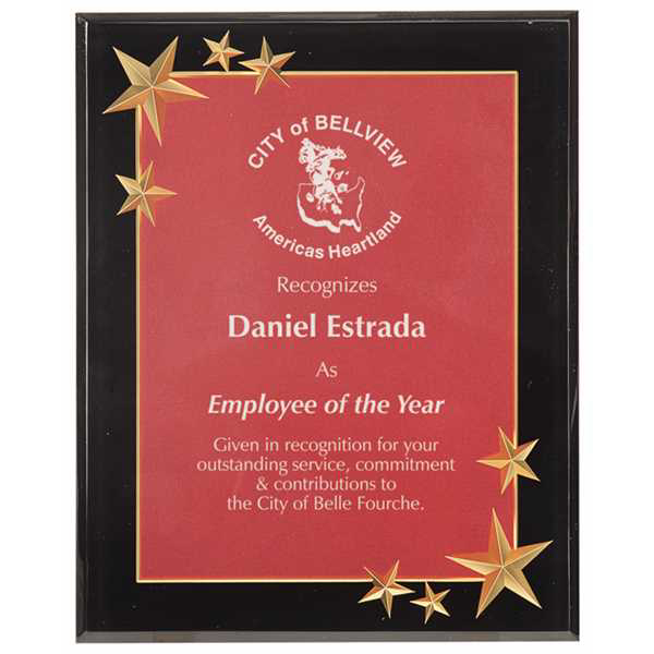 Picture of 8x10 Burgundy Carved Star Acrylic Plaque