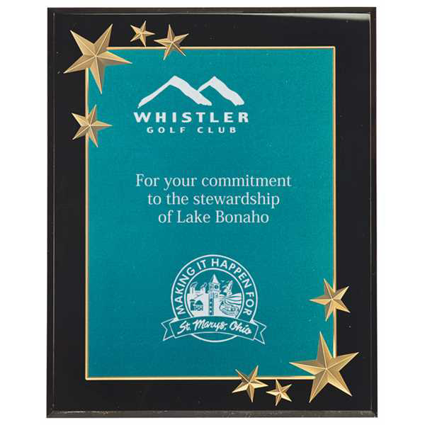 Picture of 8x10 Green Carved Star Acrylic Plaque