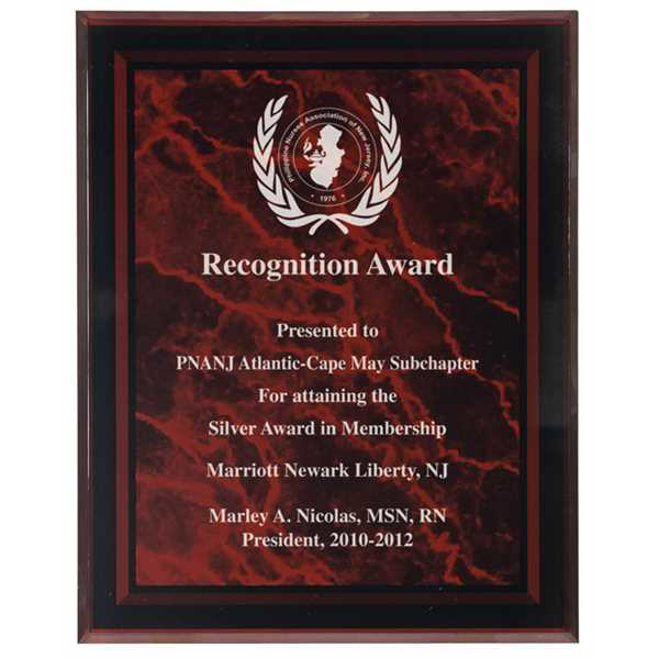 Picture of 8" x 10" Red Marble Border Clear-Plaq Acrylic