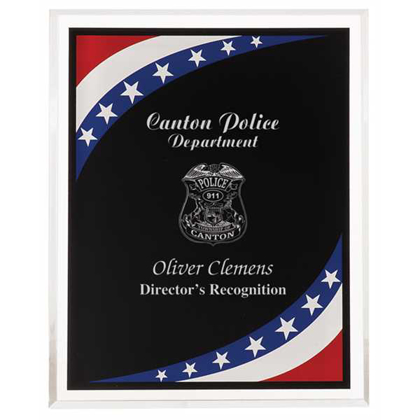 Picture of 8" x 10" Stars & Stripes Border Clear-Plaq Acrylic