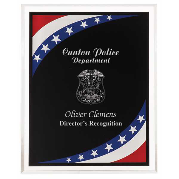 Picture of 8" x 10" Stars & Stripes Border Clear-Plaq Acrylic