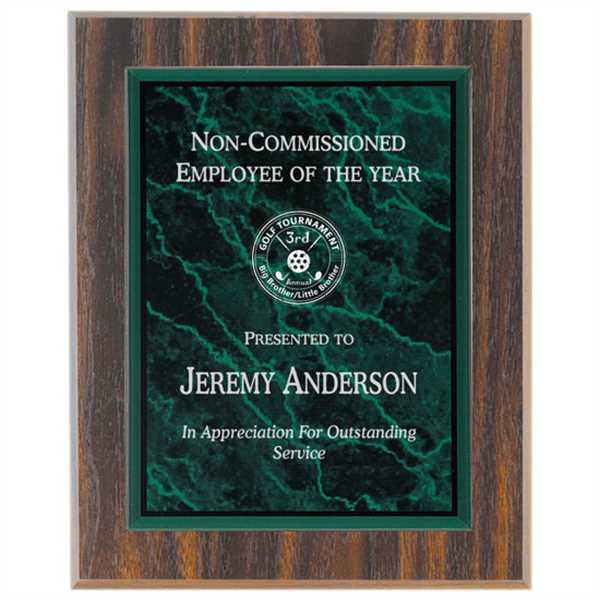 Picture of 5" x 7" Green Marble Acrylic Plaque Plate