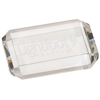 Picture of 4" x 2 3/4" Crystal Rectangle Paperweight