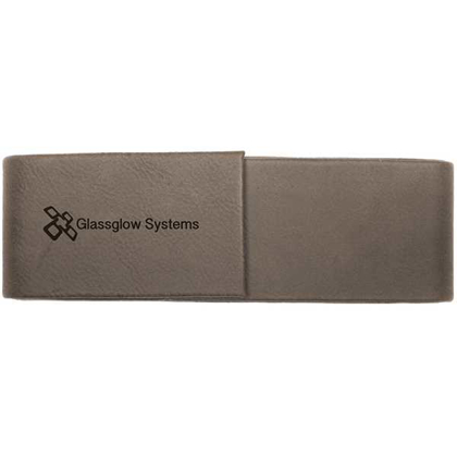 Picture of 6 1/2" x 2" Gray Laserable Leatherette Double Pen Case