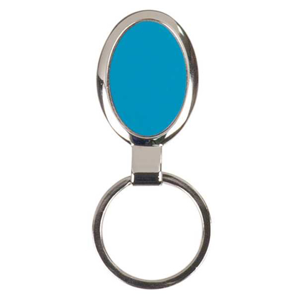 Picture of 1 1/8" x 1 5/8" Blue Laserable Oval Keychain