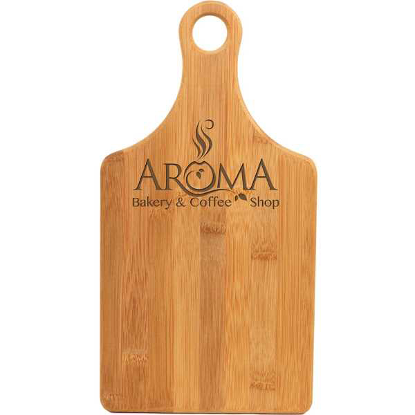 Picture of 13 1/2" x 7" Bamboo Paddle Shape Cutting Board