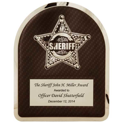Picture of 10 1/2" x 13" Sheriff Hero Plaque with Chrome Star