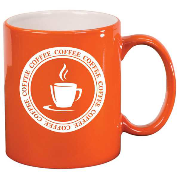 Picture of 11 oz. Orange Ceramic Round LazerMug