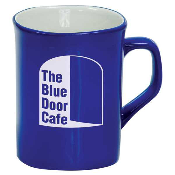 Picture of 10 oz. Blue Ceramic Rounded Corner LazerMug