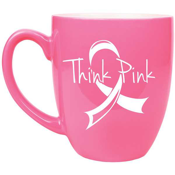 Picture of 16 oz. Pink Ceramic Bistro LazerMug