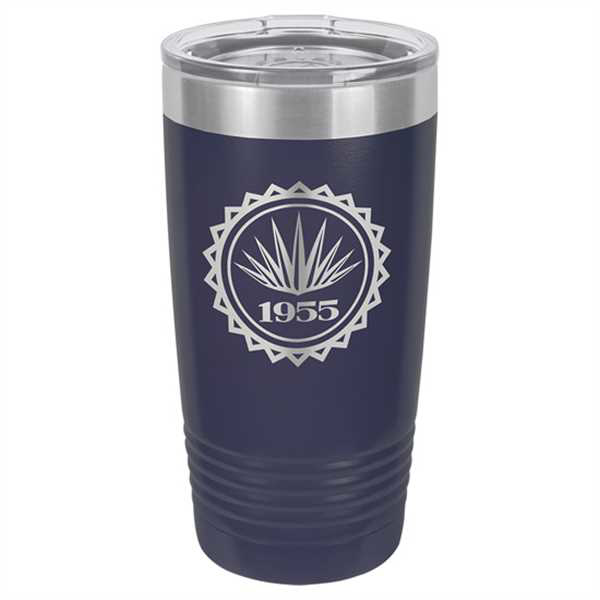 Picture of Polar Camel 20 oz. Navy Blue Ringneck Vacuum Insulated Tumbler w/Clear Lid