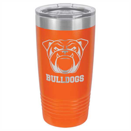 Picture of Polar Camel 20 oz. Orange Ringneck Vacuum Insulated Tumbler w/Clear Lid