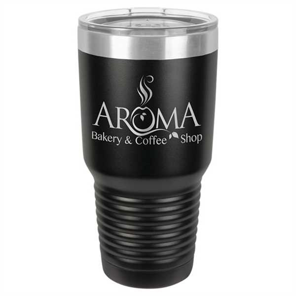 Picture of Polar Camel 30 oz. Black Ringneck Vacuum Insulated Tumbler w/Lid & Steel Ring