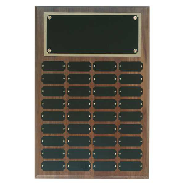 Picture of 36 Plate Genuine Walnut Completed Perpetual Plaque