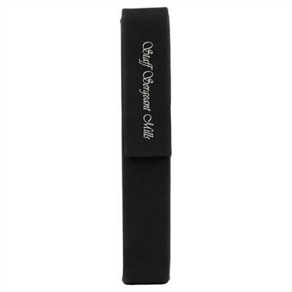 Picture of 6 1/2" x 1" Black/Silver Laserable Leatherette Single Pen Case
