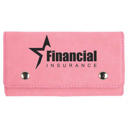 Picture of Pink Laserable Leatherette Card & Dice Set