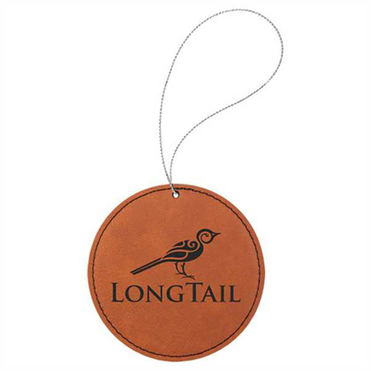 Picture of Rawhide Laserable Leatherette Round Ornament with Silver String