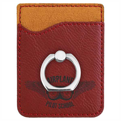 Picture of Rose Laserable Leatherette Phone Wallet with Silver Ring