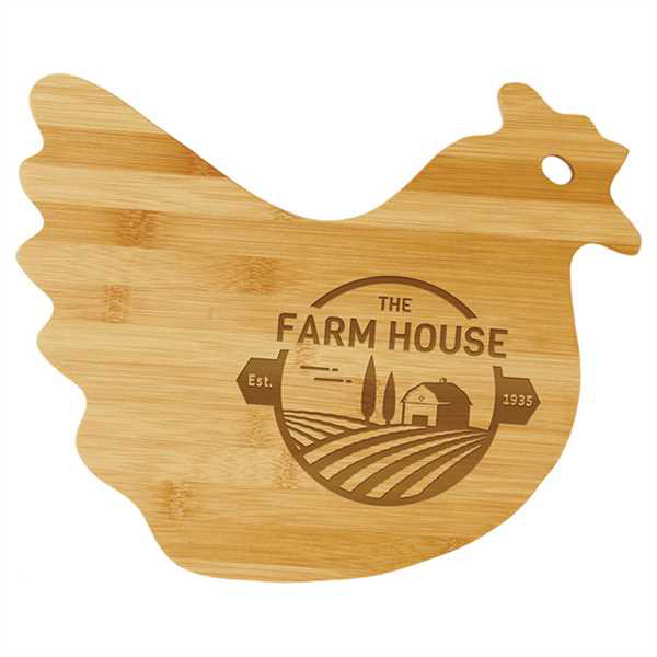 Picture of 13 1/2" x 10 7/8" Bamboo Hen Shaped Cutting Board
