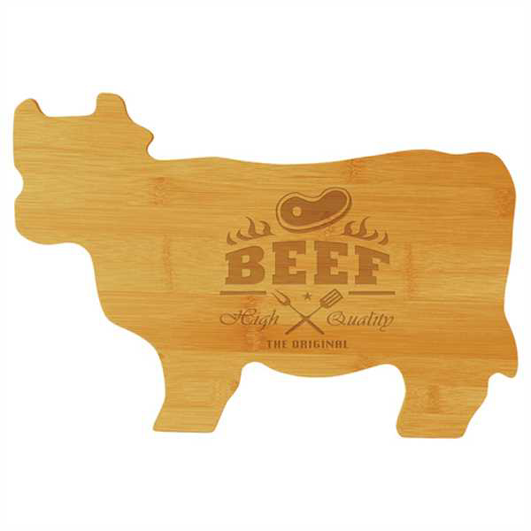 Picture of 14 3/4" x 9 3/4" Bamboo Cow Shaped Cutting Board