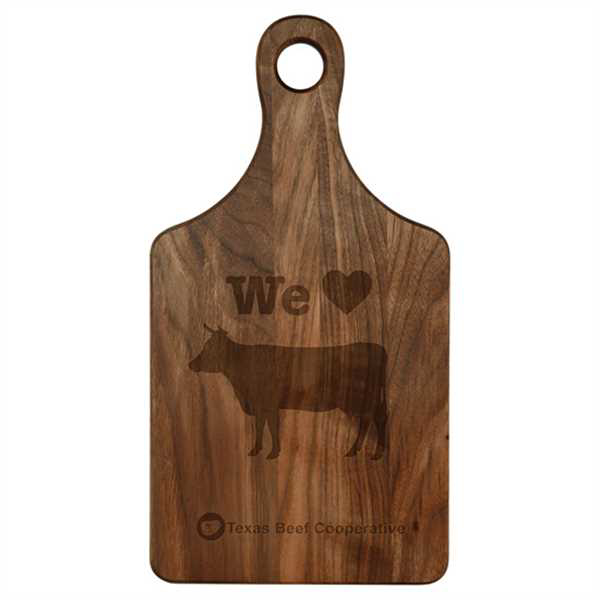 Picture of 13 1/2" x 7" Walnut Paddle Shaped Cutting Board