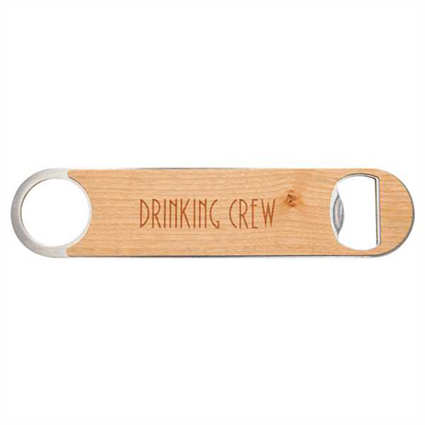 Picture of 1 1/2" x 7" Bottle Opener with Wood Veneer