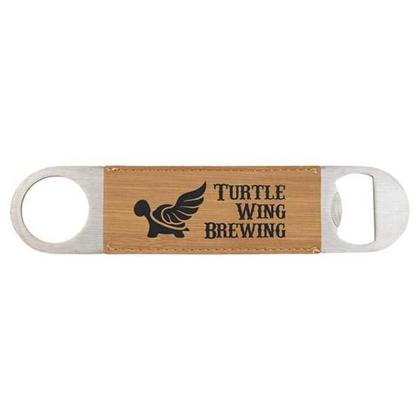 Picture of 1 1/2" x 7" Bamboo Laserable Leatherette Bottle Opener