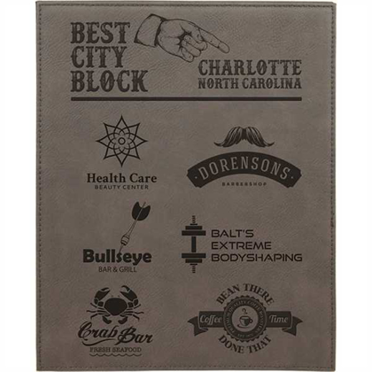 Picture of 8" x 10" Gray Laserable Leatherette Plaque