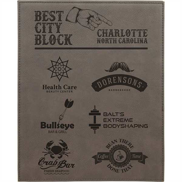 Picture of 8" x 10" Gray Laserable Leatherette Plaque