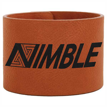 Picture of 9 1/2" x 2" Rawhide Laserable Leatherette Cuff Bracelet