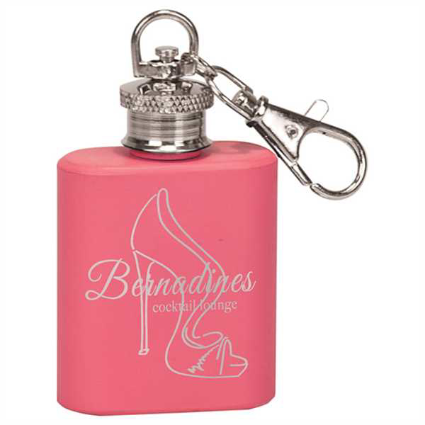 Picture of 1 oz. Matte Pink Flask Keychain