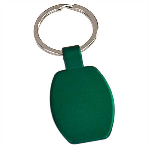 Picture of 1 5/8" Green Laserable Rectangle Keychain