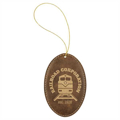 Picture of Black & Gold Laserable Leatherette Round Ornament with Gold String