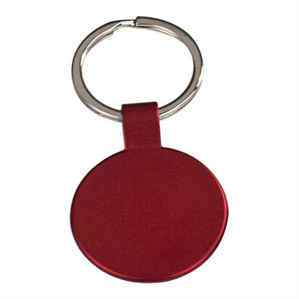 Picture of 1 1/2" Red Laserable Round Keychain
