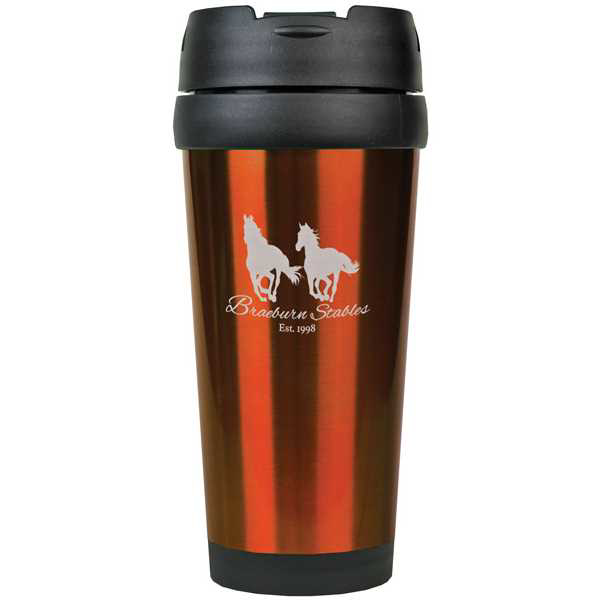 Picture of 16 oz. Orange Laserable Stainless Steel Travel Mug without Handle